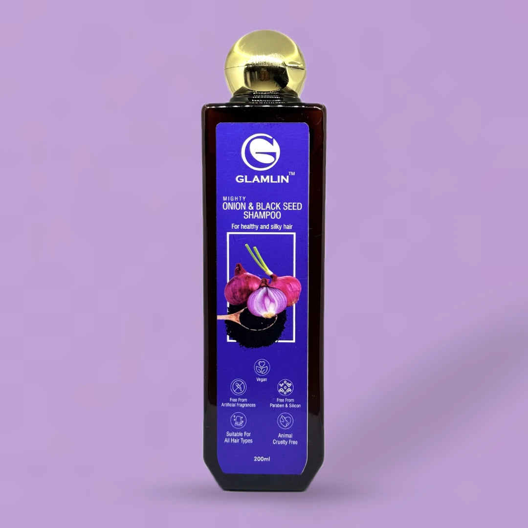 Glamlin Onion & Black Seed Shampoo bottle front view