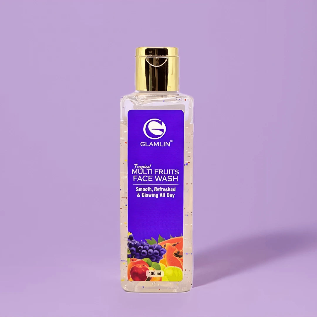 Glamlin Multi Fruit Face Wash bottle with fresh fruits