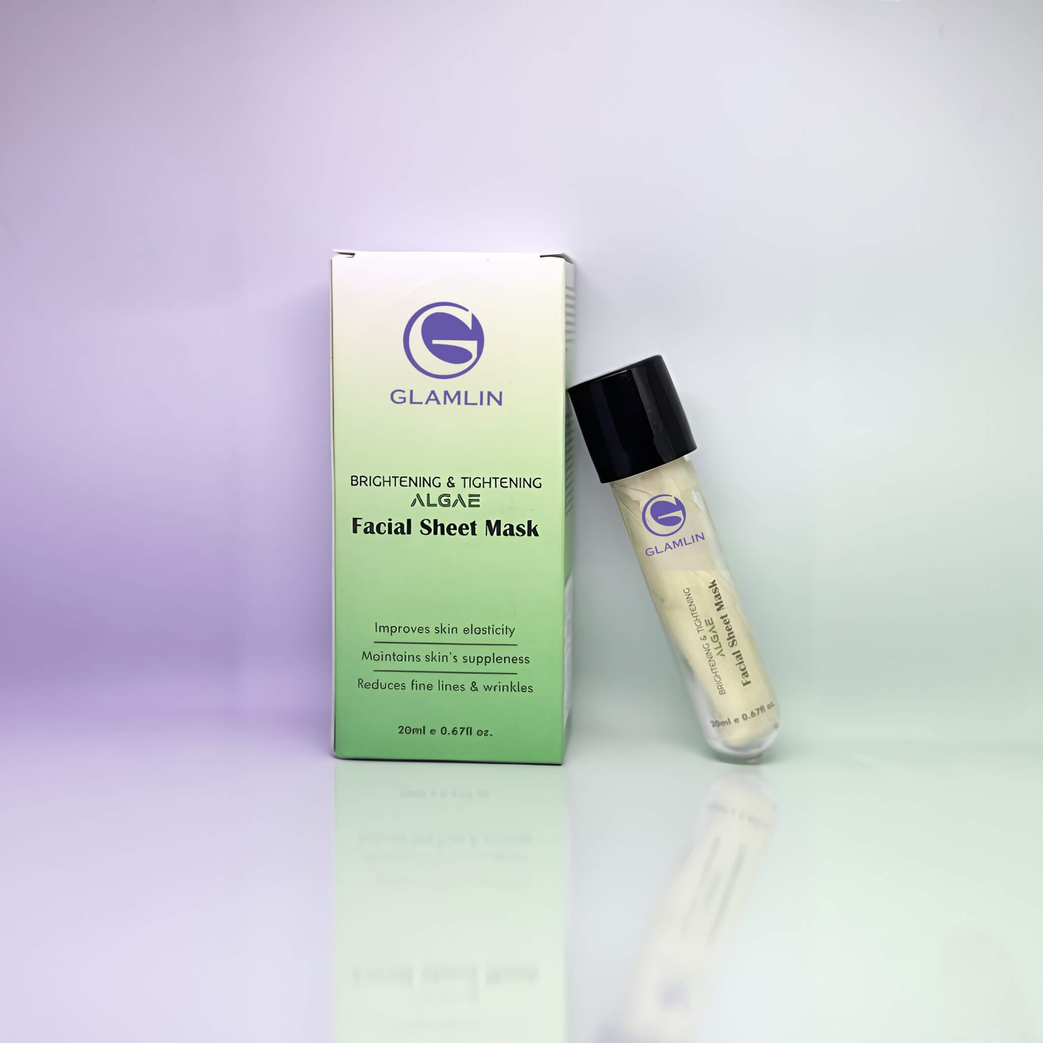 Glamlin Algae Facial Sheet Mask packaging front view